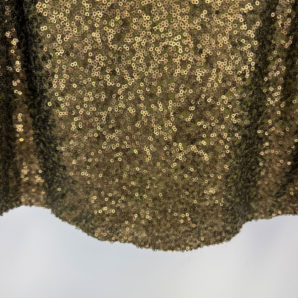 Lauren Ralph Lauren Metallic Gold Sequin Tank Top Size 16 Sleeveless V-Neck - Picture 4 of 12